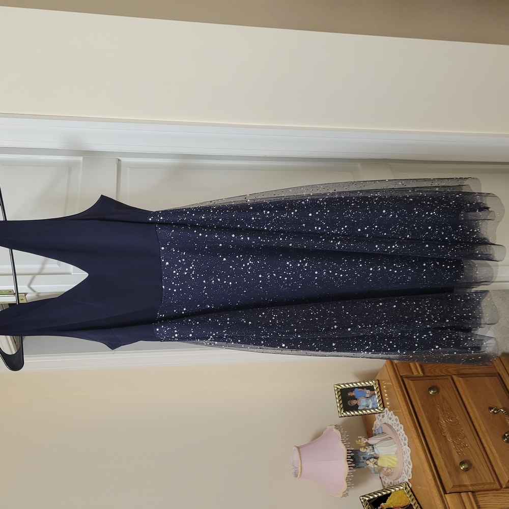 Elegant Navy Blue Sparkle Dress